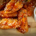 Buffalo chicken wings and dipping sauce