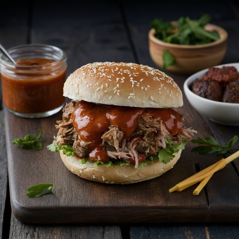 pulled pork on burger bun