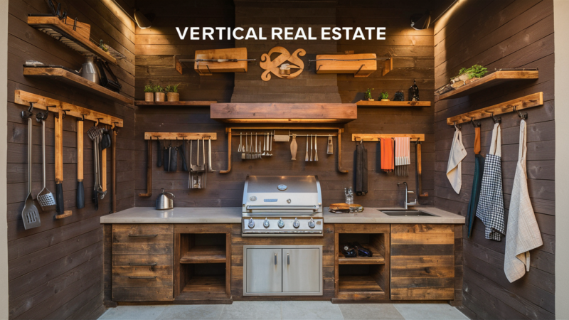 Vertical real estate which is a simple bbq outdoor idea